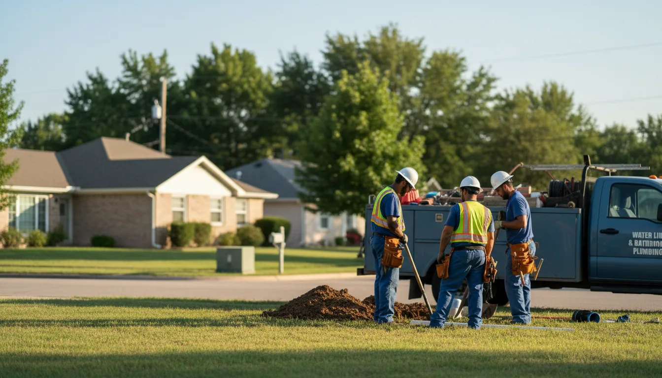 Residential water line and bathroom plumbing service in Summerdale, PA